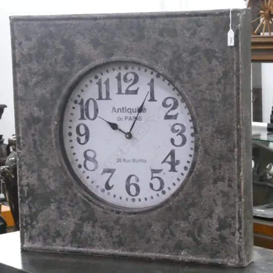 SQUARE FRENCH ANTIQUE STYLE CLOCK 595mm sq