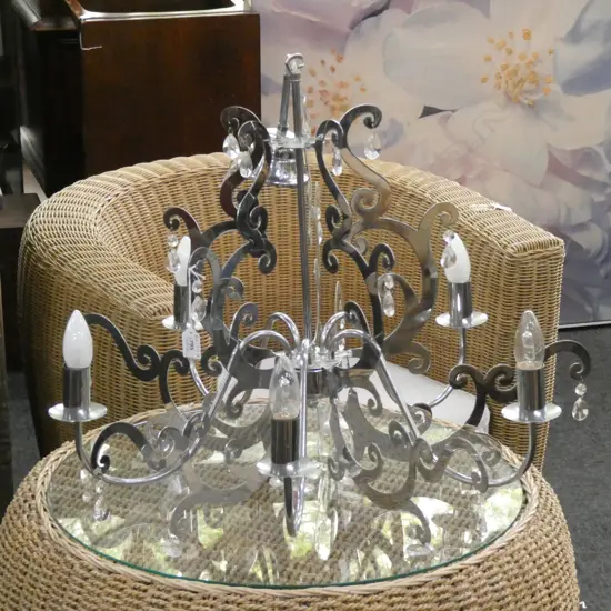 5 LIGHT CHROME CHANDELIER 680mm dia