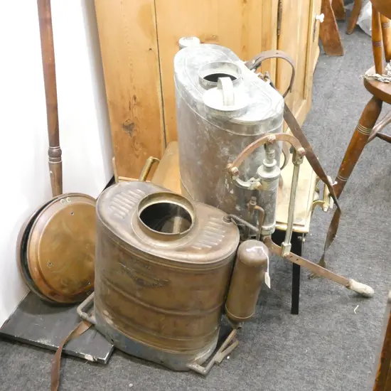 2 COPPER AND BRASS BACK PACK SPRAYERS