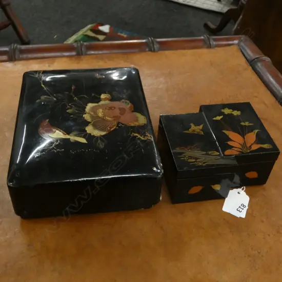 2 LACQUERED BOXES L.185mm