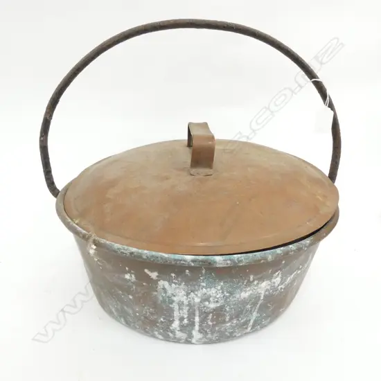 LARGE COPPER PRESERVING PAN + LID D 410 MM