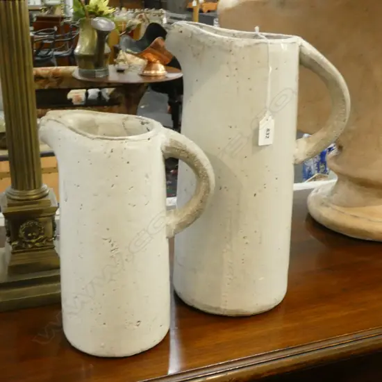 2 CERAMIC WATER JUGS H.380mm
