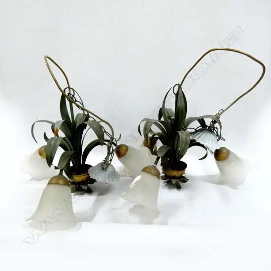 PR METAL PENDANT LIGHTS FLORAL STYLE H. 370MM