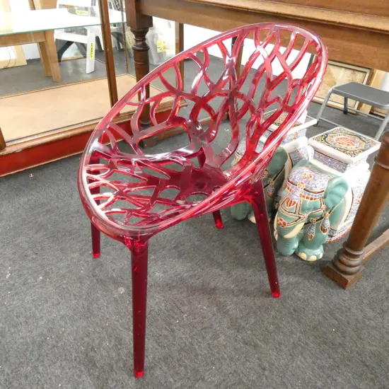 CONTEMPORARY RED PLASTIC CHAIR