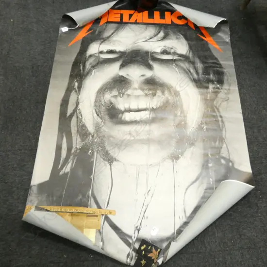 METALLICA POSTER WITH REVIEW & TICKET TO MARCH 1998 MT SMART CONCERT 1.5 X 1 M