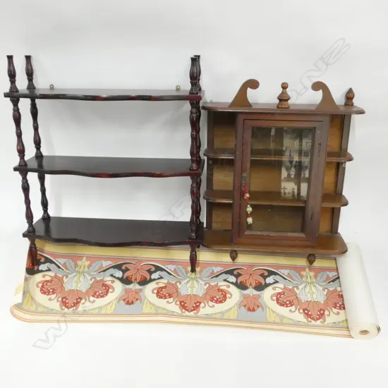 BOX LOT WOODEN SHELVES, WALLPAPER