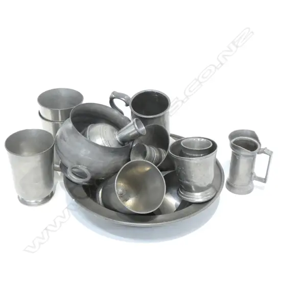 LOT ASST CONTINENTAL PEWTER PLATE TANKARDS ETC