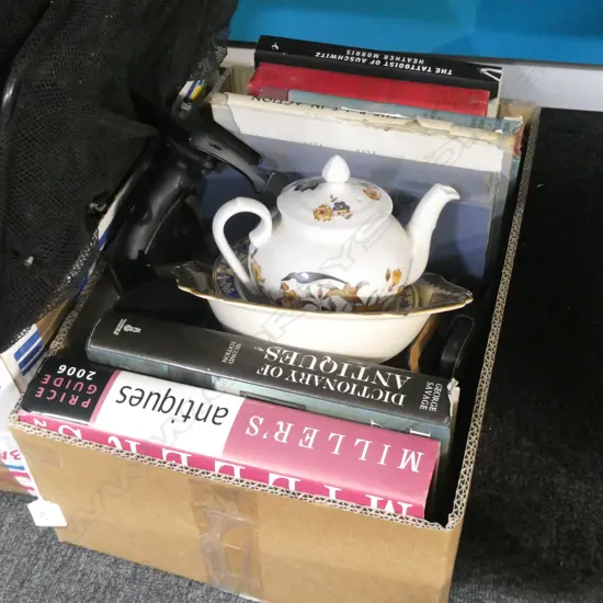 BOX LOT BOOKS; ANTIQUE /WAR INTEREST, MENS MAGAZINES, CHINA ETC