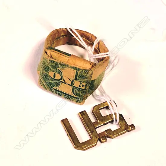 US BADGE +US DOLLAR BILL RING