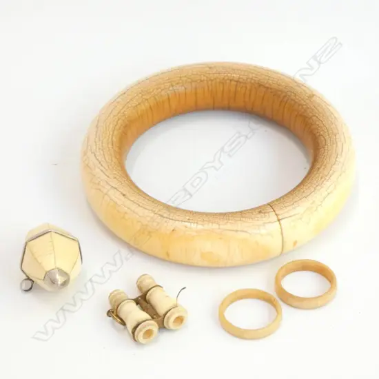 LARGE IVORY BANGLE /RINGS/STANHOPE ETC