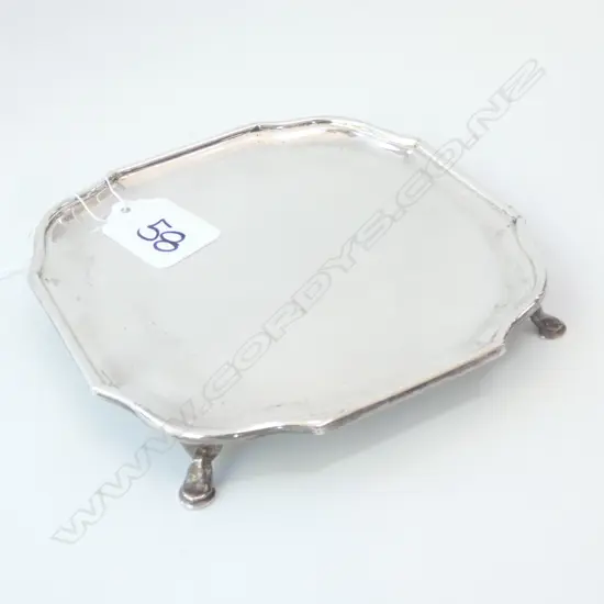 1929.S SILVER SMALL SQUARE WAITER 163gms