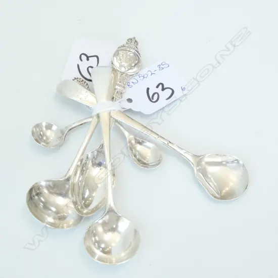 6 MISC SILVER SPOONS 41 GRAMS