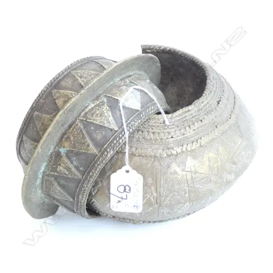 2 OLD SENUFO AFRICA LGE BRONZE CURRENCY BANGLES