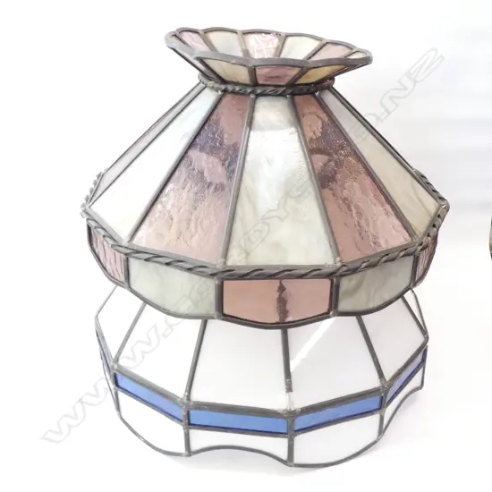 2 LEADLIGHT LIGHTSHADSES 400MM DIA ONE WITH MINOR AF