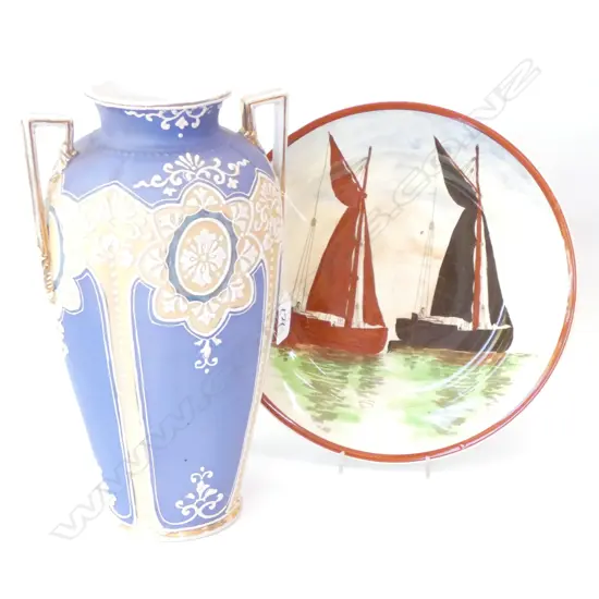 ROYAL DOULTON PLATE +NIPPON VASE H 320 MM