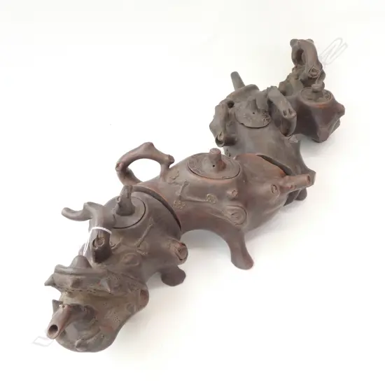 4 PCE CHINESE YIXINGWARE TEAPOT DRAGON FORM 550MM L