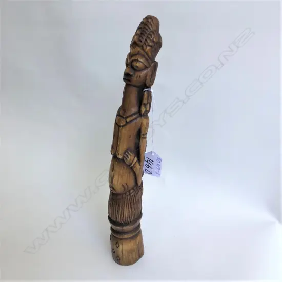AN OLD MARINE IVORY CARVED AFRICAN TUSK...