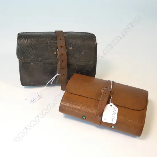 2 VINTAGE LEATHER FLY FISHING CAST WALLETS
