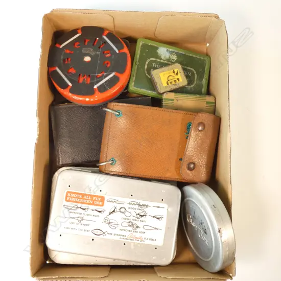 BOX LOT FLY FISHING CAST WALLETS ETC