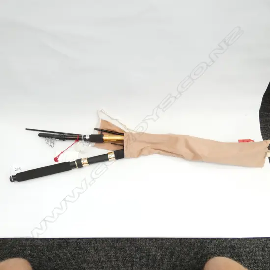 6 PCE DAIWA APOLLO GRAPHITE ROD PLUS TELESCOPIC 7'6'' GLASS ROD