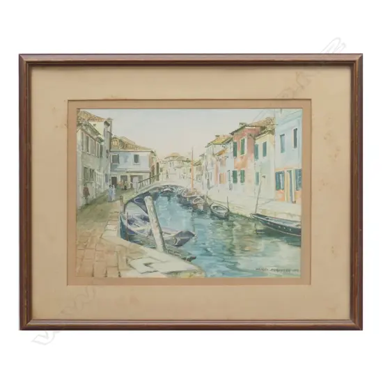 MAURICE FORESTER 'BURANO ISLAND, NEAR VENICE' WATERCOLOUR, 350 x 260MM