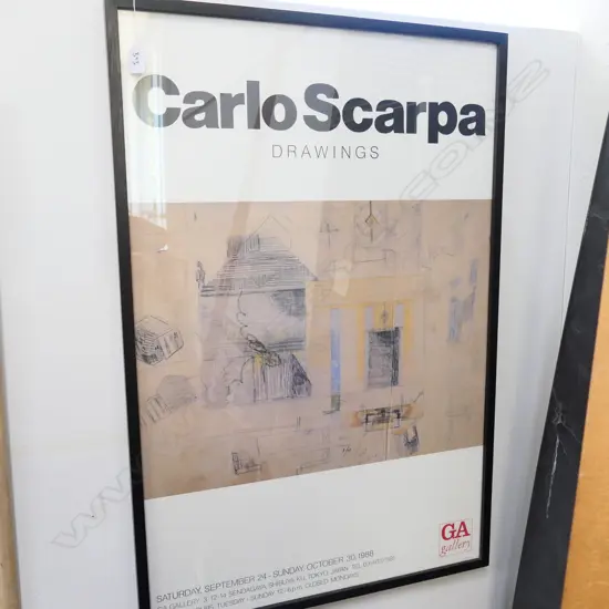 CARLO SCARPA EXHIBITION POSTER (GA PUBLISHING, JAPAN) 1988 600 X 910 MM