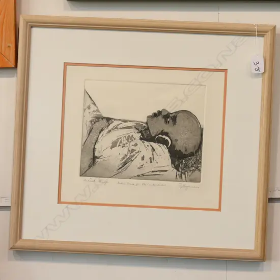 ROY DALGARNO ETCHING 'INDIA SUITE VI, THE SICK CHILD' ARTIST'S PROOF, SIGNED 