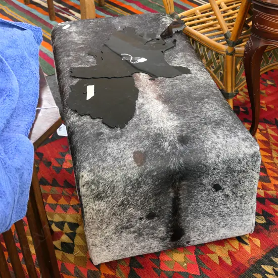 COWHIDE OTTOMAN 1100 X 560MM 