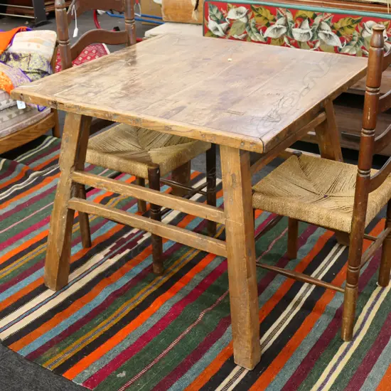 PROVINCIAL CHINESE ELM TABLE 950MM SQ X 780MM H