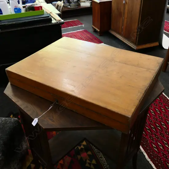 OAK 1920'S BOX BRASS MAKER'S PLAQUE 'F.D. THOMAS'