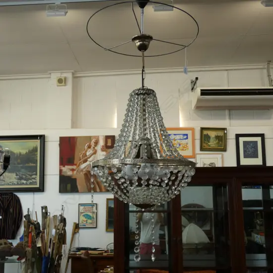 CRYSTAL CHANDELIER 400MM DIA 500MM H