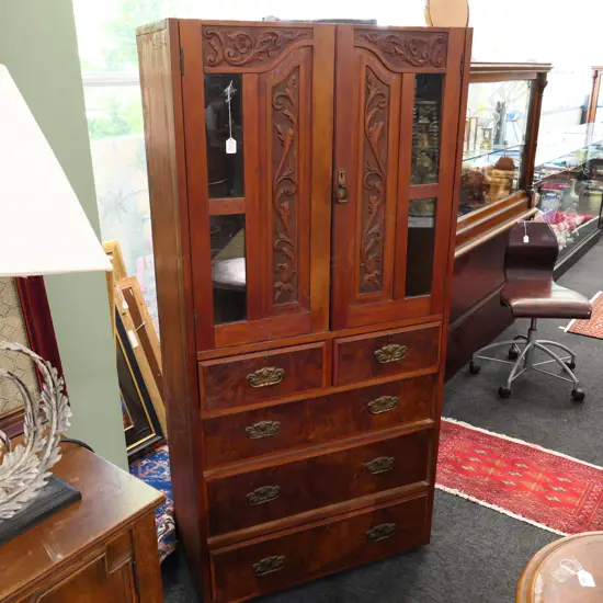 KAURI CUPBOARD OVER 5 DRAWERS (CENTRAL SECTION TO A WARDROBE) H 1770 MM