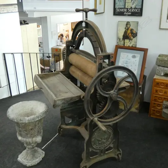 VICTORIAN MANGLE STEEL FRAME...