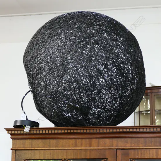 CONTEMPORARY BLACK STRING BALL LAMP 600MM DIA
