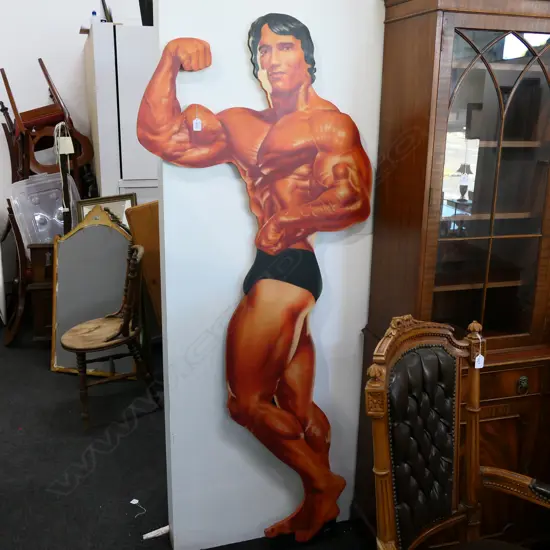 CUT OUT ARNOLD SCHWARZENEGGER 1900MM BY PAUL PATTIE EX SNAKE STUDIOS C 1980