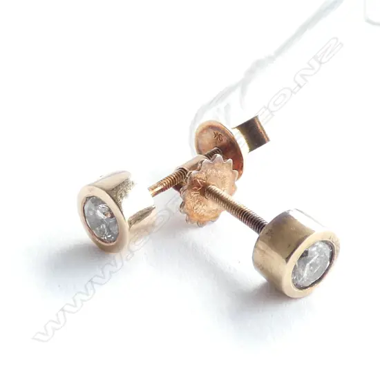 (19188) PR 9CT DIAMOND SOLITAIRE EARRINGS APPROX. 0.50CT tdw