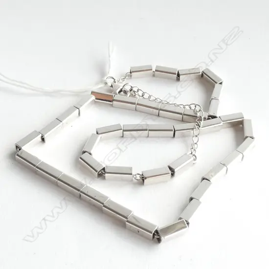 FANCY SILVER CHAIN LINK NECKLACE 34.6gm