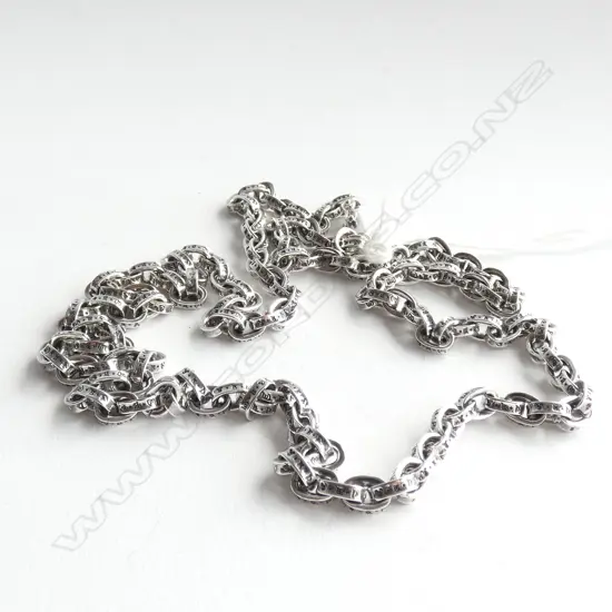 FANCY SILVER CHAIN NECKLACE 42.8gm