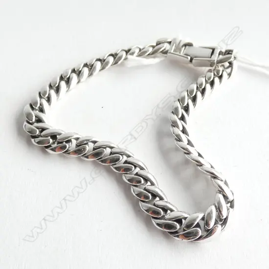 SILVER CURB LINK BRACELET 21.2gm