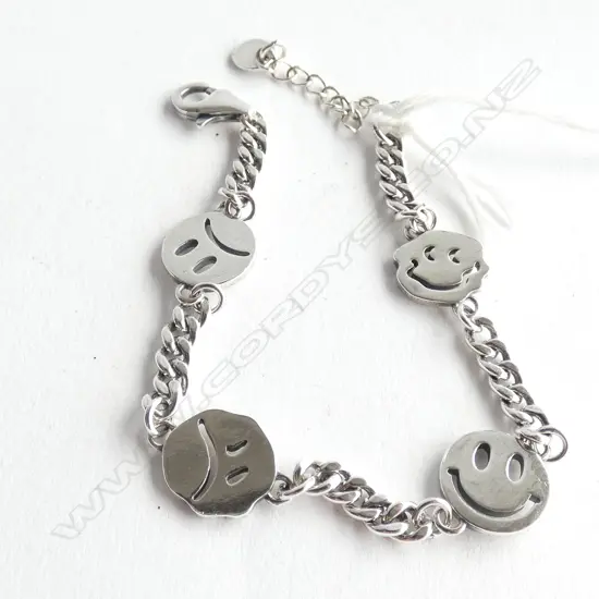 SILVER FACES CHAIN BRACELET 8.3gm