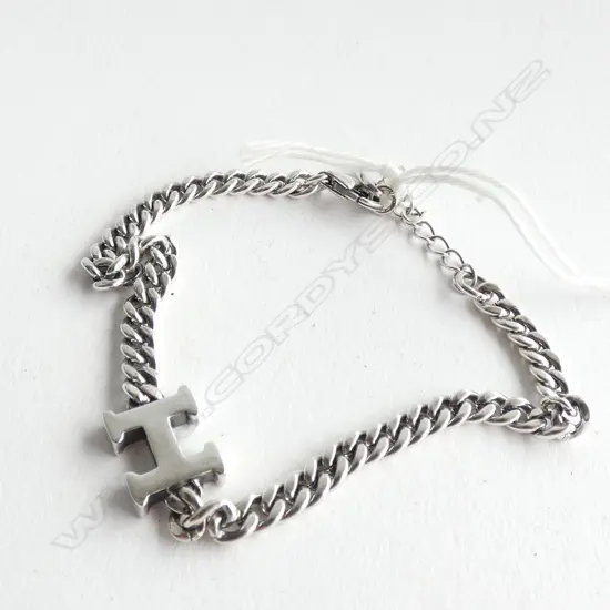 SILVER CHAIN AND 'H' BRACELET 8.1gm