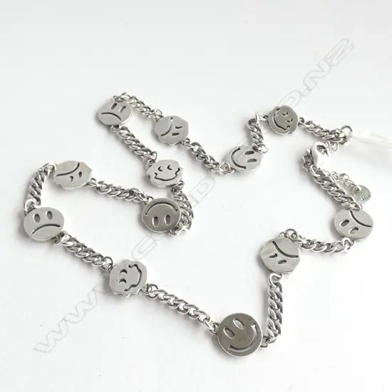 SILVER FACES CHAIN NECKLACE 21.5gm