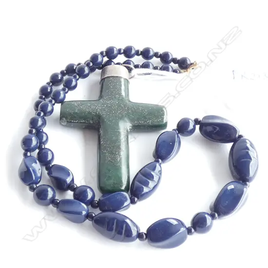 LAPIS NECKLACE & CROSS AF