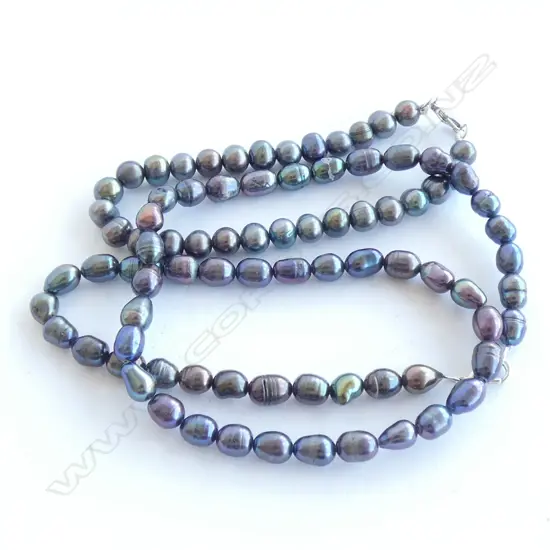BLACK CULTURED PEARL NECKLACE & BRACELET