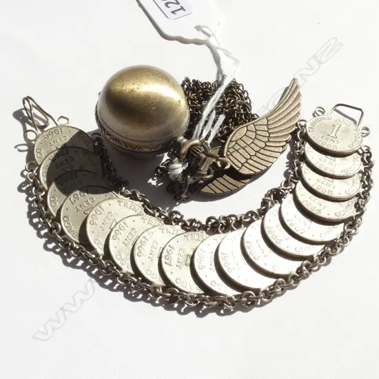 1966 COIN BARCELET & NOVELTY BALL WATCH ON CHAIN ...