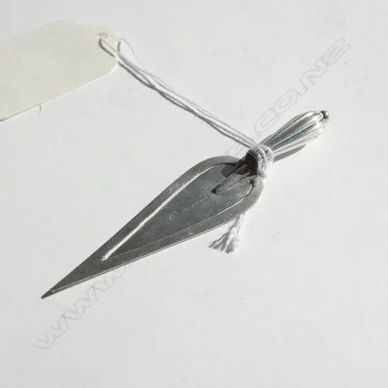  SILVER PAGE MARKER, TROWELL FORM, MARKS RUBBED 45gm
