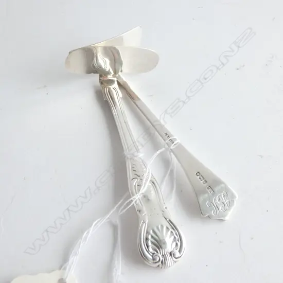 2 SILVER BABY'S FOOD PUSHERS, ATKIN BROS. SHEFF 1917 & GEORGE ANGEL LONDON 1838. 48gm