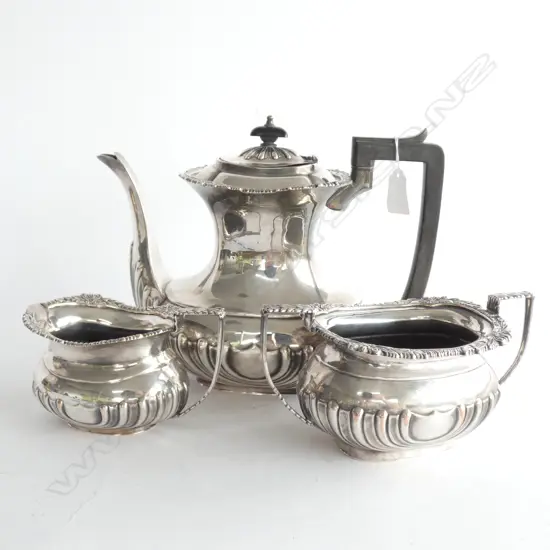 SILVER ON COPPER 3 PCE COFFEE SET