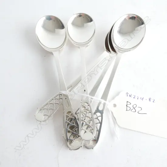 6 SILVER SMALL DESSERT SPOONS , by MAPPIN & WEBB SHEFF 1947. 123gm