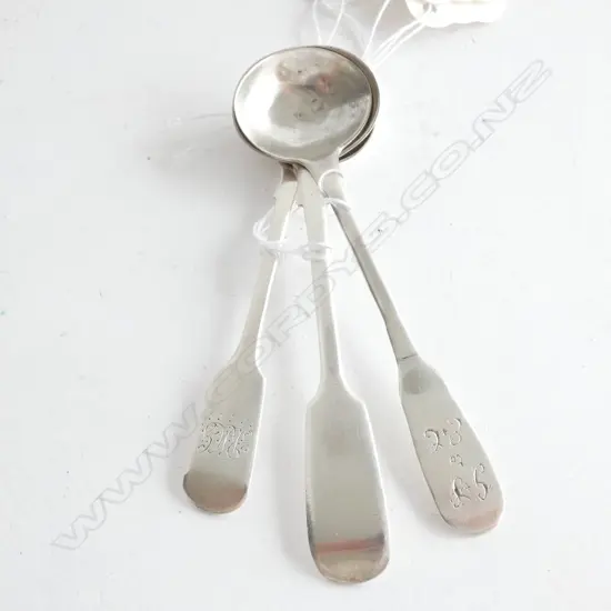 3 SILVER MUSTARD SPOONS, LONDON 1851, EXETER 1833 & 1836